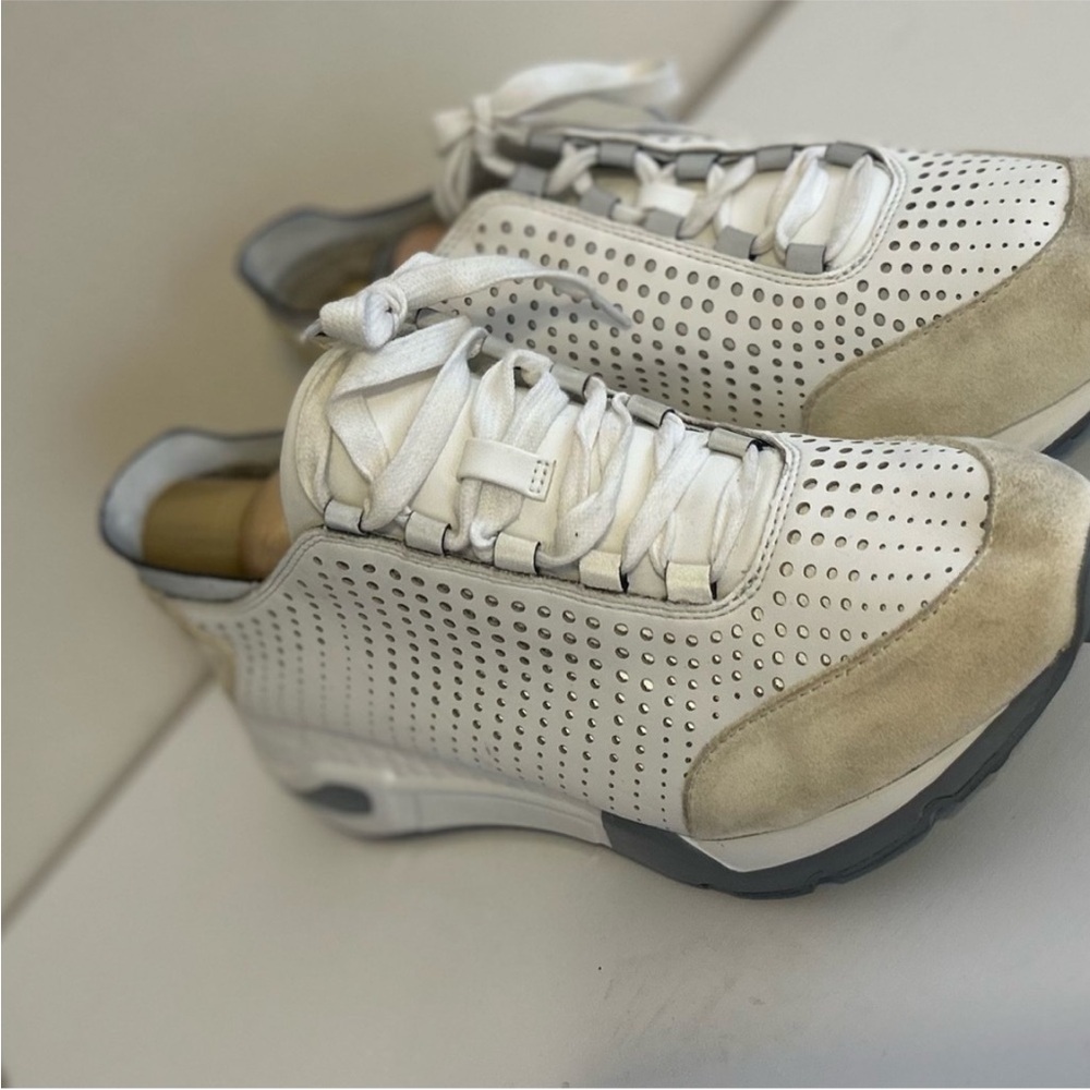 Stylish White and Gray Steve Madden Sneakers